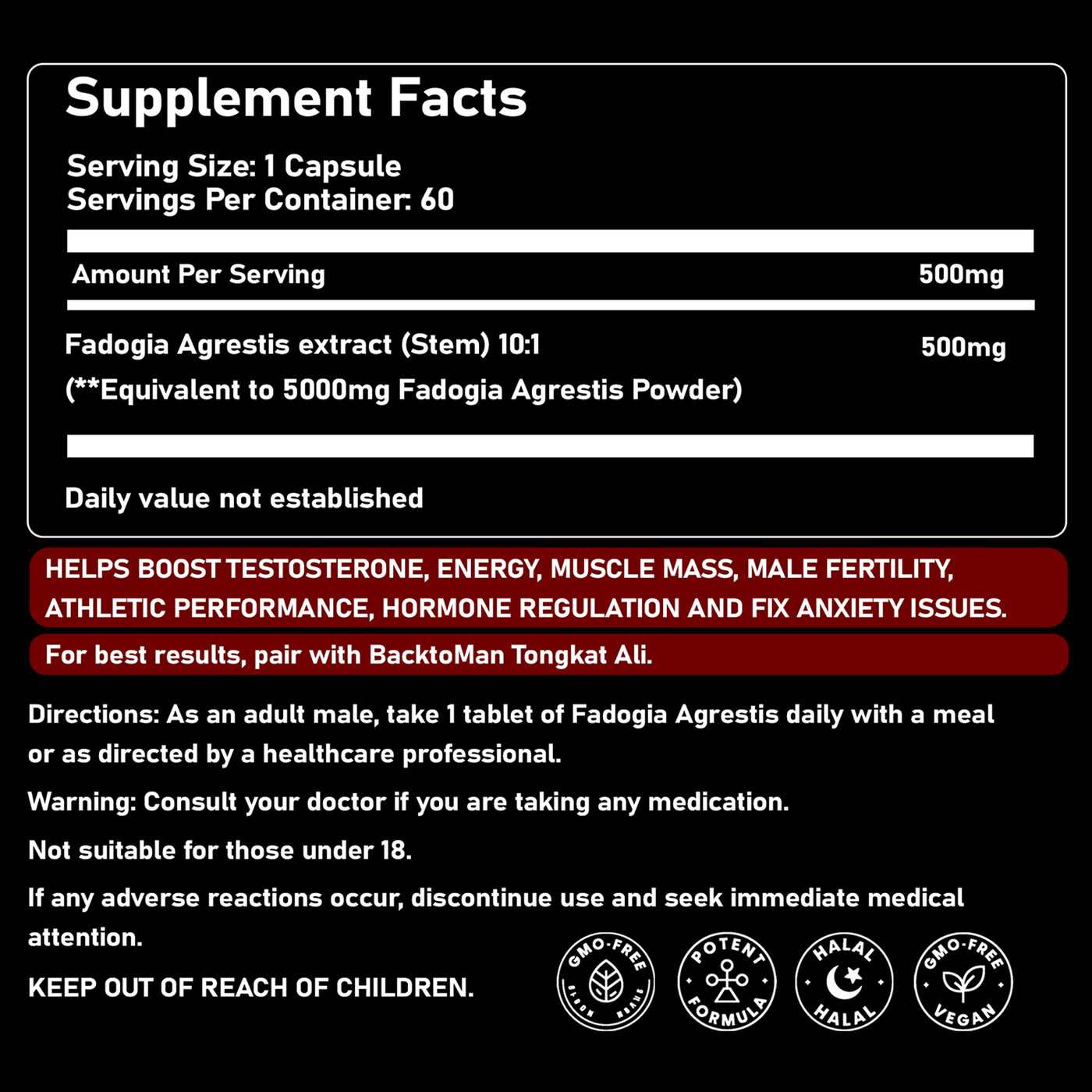 Bundle (Tongkat Ali 500mg + Fadogia Agrestis 500mg)